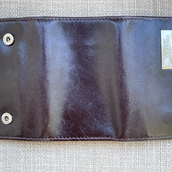 FENDI Key Chain Logo Leather 6 Ring Key Case Brown Keys Holder Bag Made in Italy - Picture 9 of 12